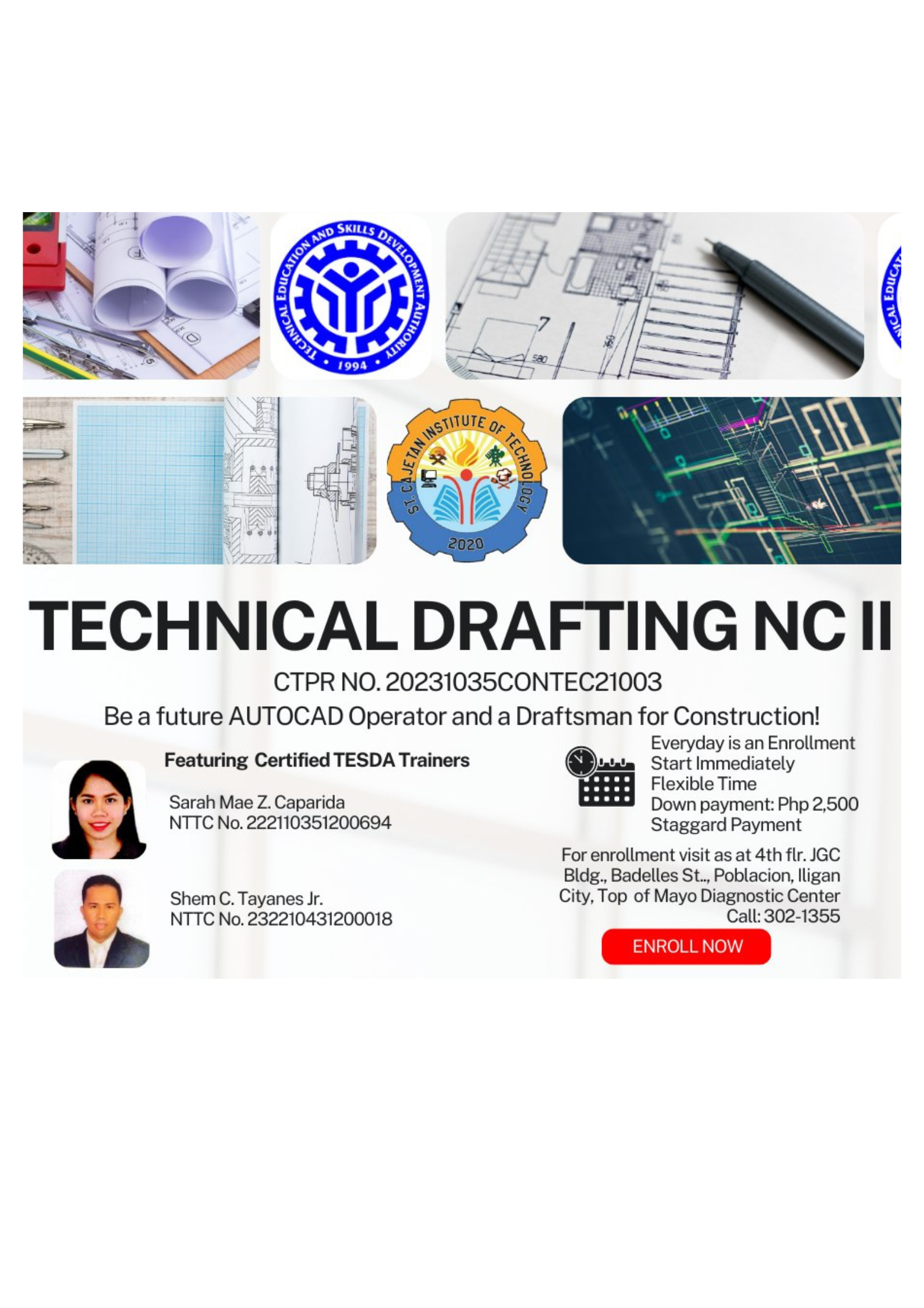  Join Our Technical Drafting NC II Program! Enroll Any Day, Any Time! 